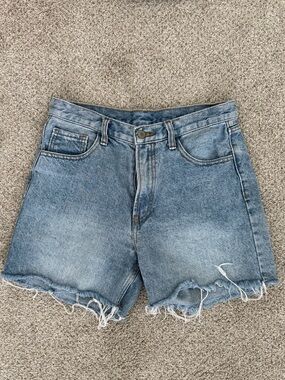 PacSun Light Blue High-Rise Distressed Denim Shorts